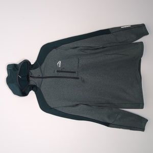 L.L.Bean Green Softshell Mountain Hoodie 1/2 Zip Fleece Pullover Chest P…